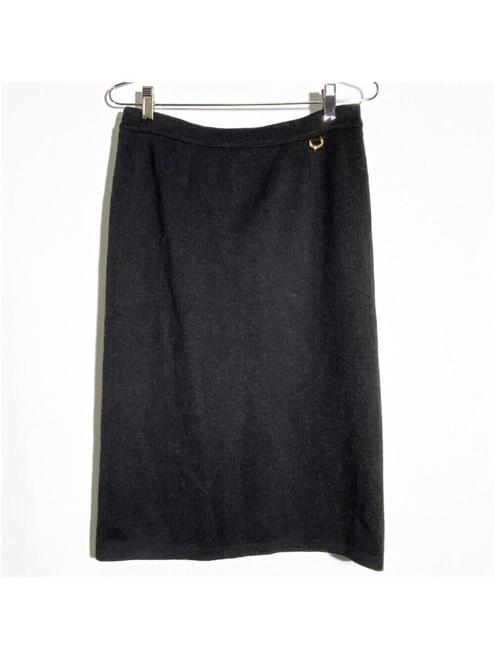 Vintage Burberry Wool Knit Skirt Dark Grey size 42